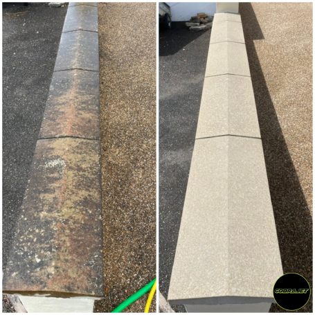 Before and after image of exterior cleaning in Weymouth Dorset